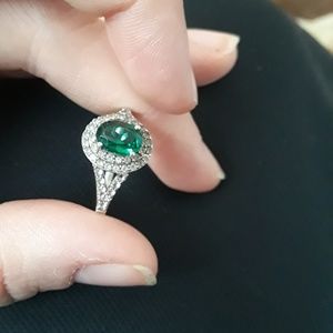 Sterling silver diamond accent ring